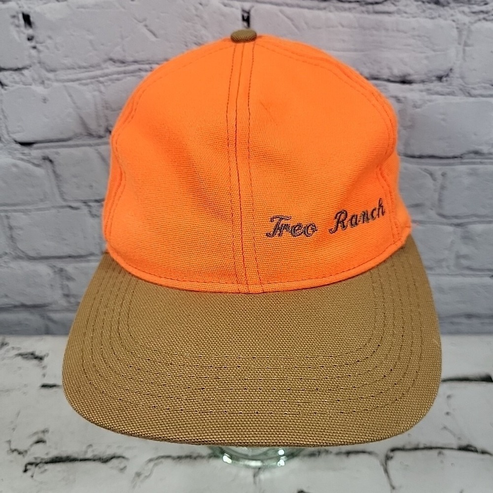 VTG Orange High-Visibility‎ Hunting Hat Treo Ranch Oregon Strapback Ball Cap USA